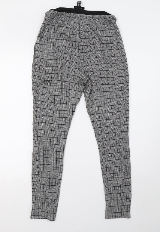 newlook Womens White Check  Trousers  Size 14 L28 in