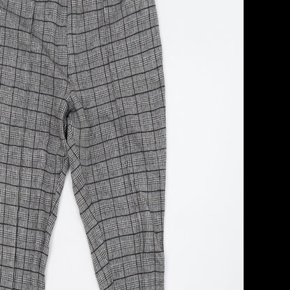 newlook Womens White Check  Trousers  Size 14 L28 in
