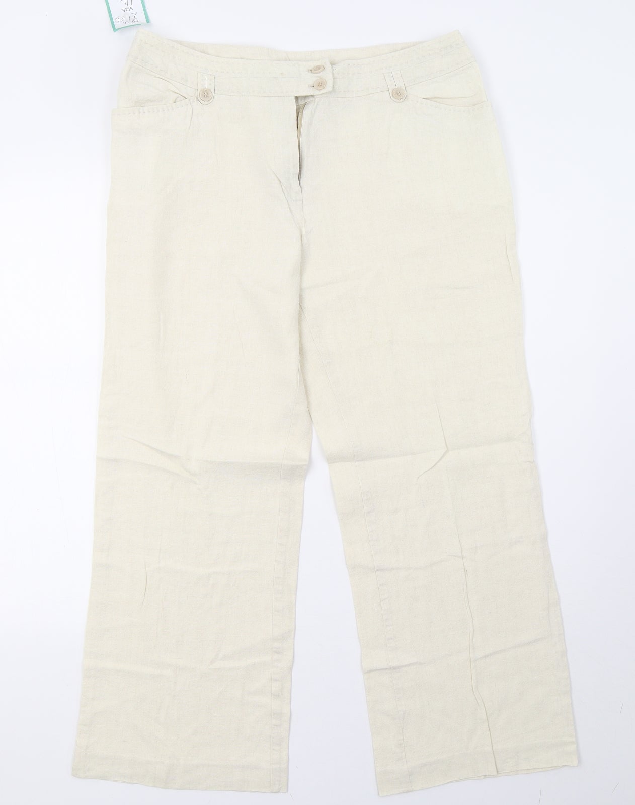 Womens UK Size 14 EWM Regular Fit  White Trousers