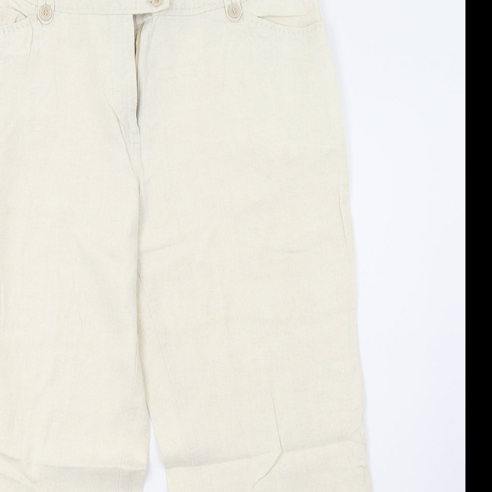 Womens UK Size 14 EWM Regular Fit  White Trousers