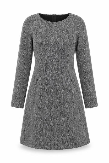 H&M Womens Grey Herringbone  A-Line  Size 10