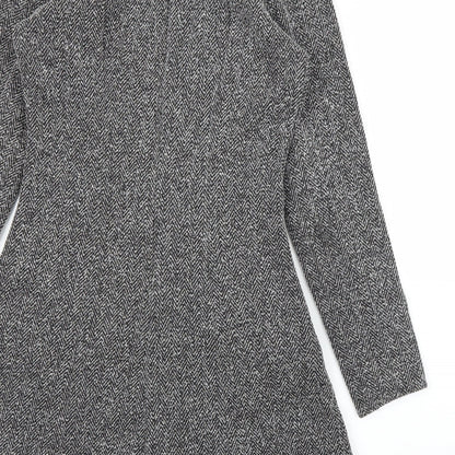 H&M Womens Grey Herringbone  A-Line  Size 10