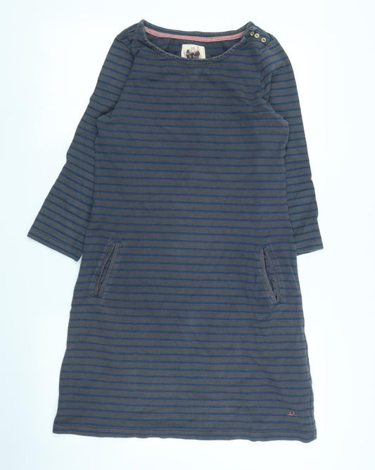 Debenhams Womens Grey Striped  A-Line  Size 10