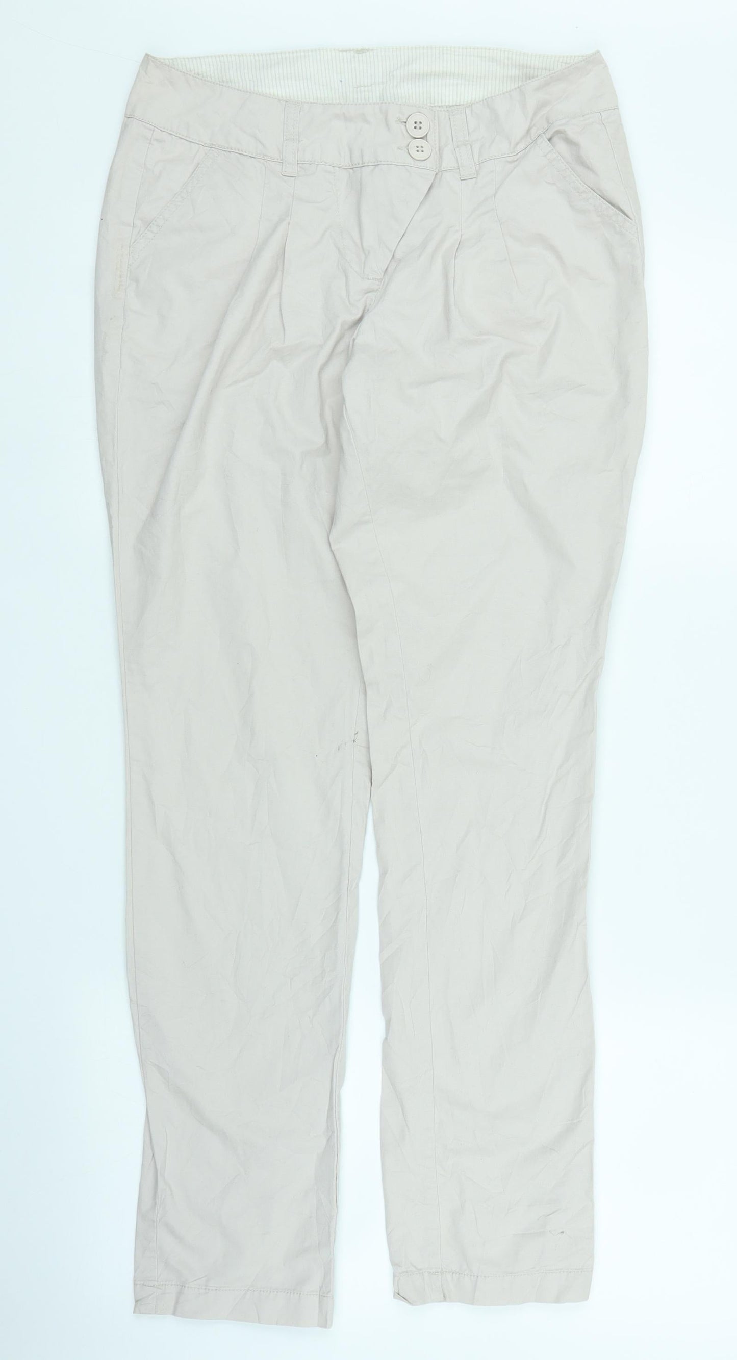 Womens UK Size 8 Dorothy Perkins Regular Fit  Beige Trousers