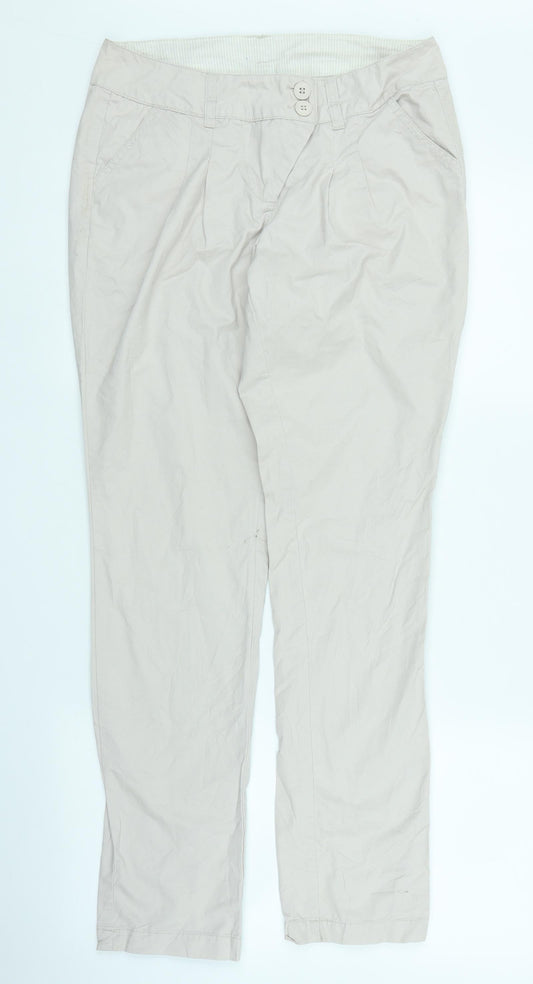 Womens UK Size 8 Dorothy Perkins Regular Fit  Beige Trousers
