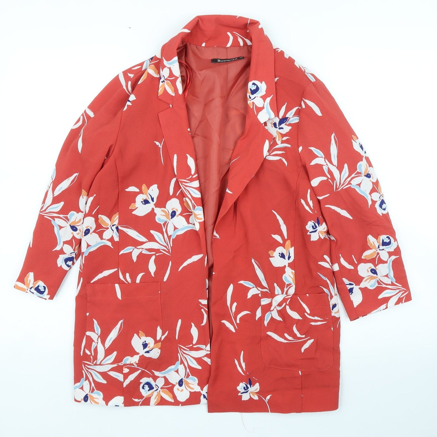 Bonmarché Womens Red Floral  Jacket Blazer Size 10