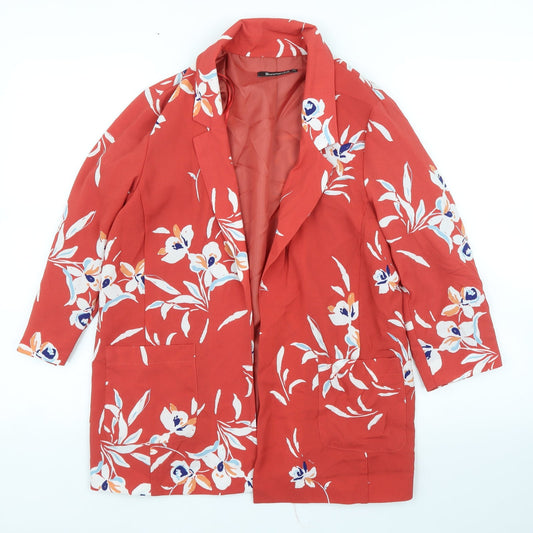 Bonmarché Womens Red Floral  Jacket Blazer Size 10