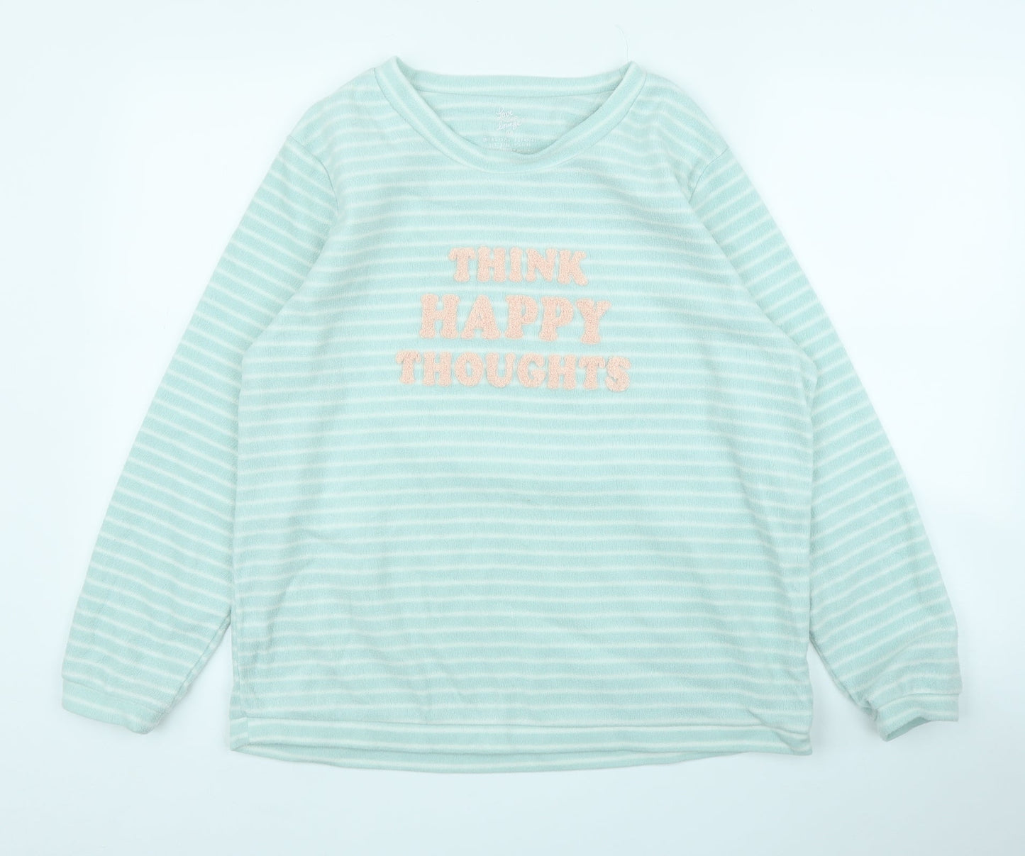 Primark Womens Green Striped  Pullover Jumper Size M  - PJ top