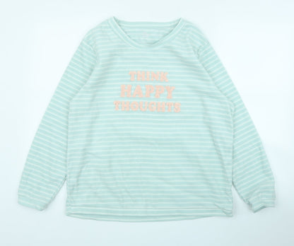 Primark Womens Green Striped  Pullover Jumper Size M  - PJ top