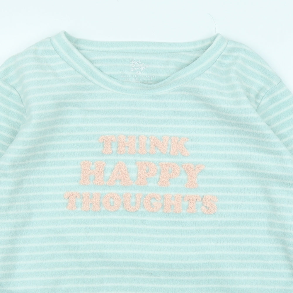 Primark Womens Green Striped  Pullover Jumper Size M  - PJ top