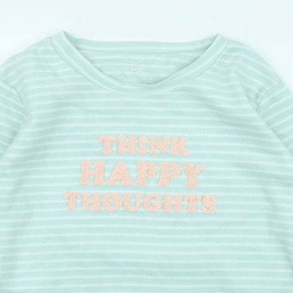 Primark Womens Green Striped  Pullover Jumper Size M  - PJ top