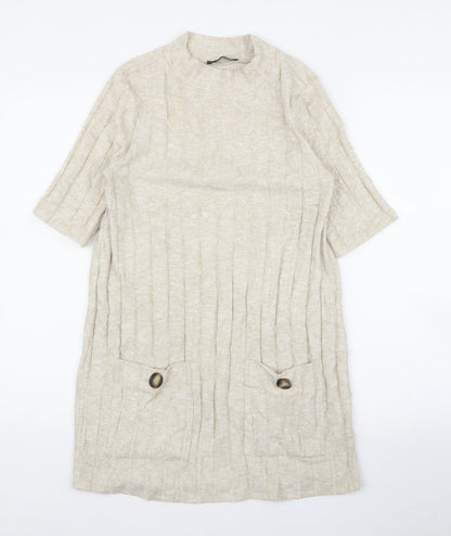 F&F Womens Beige   Tunic Jumper Size 10