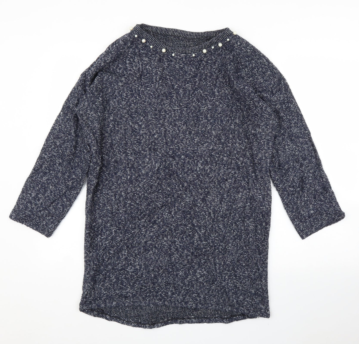 Womens UK Size M Preworn Blue Tunic Jumper