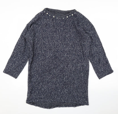 Womens UK Size M Preworn Blue Tunic Jumper