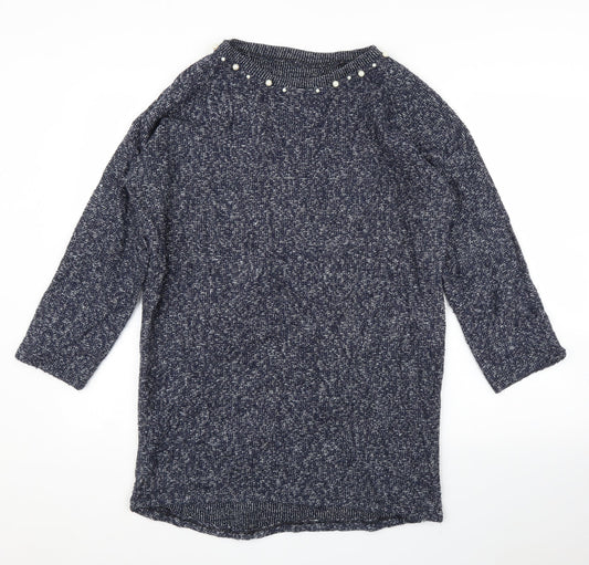 Womens UK Size M Preworn Blue Tunic Jumper