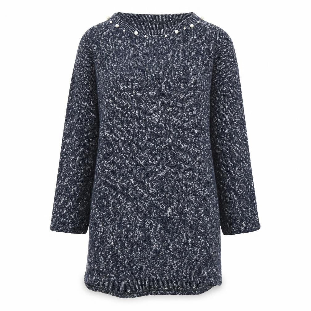 Womens UK Size M Preworn Blue Tunic Jumper