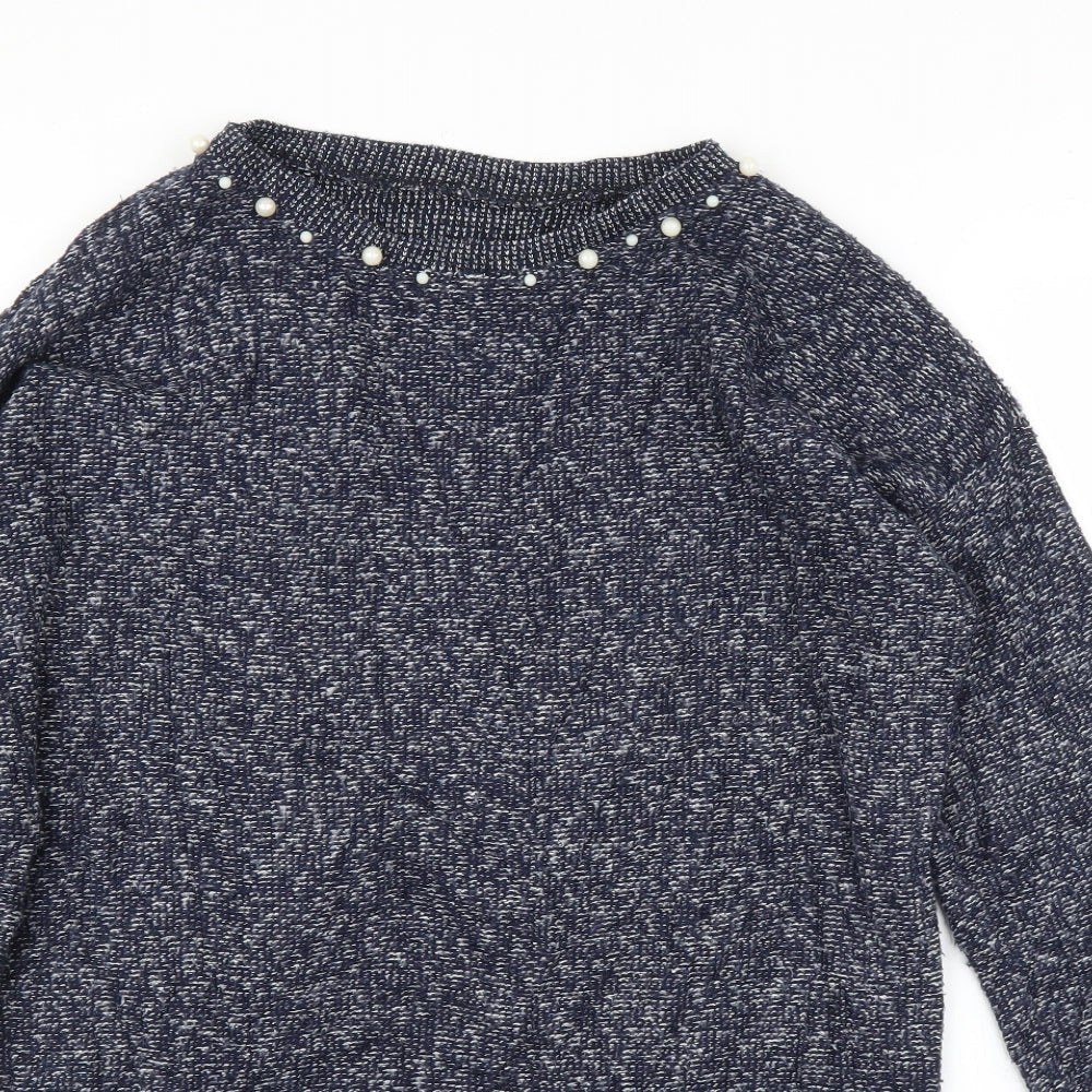 Womens UK Size M Preworn Blue Tunic Jumper