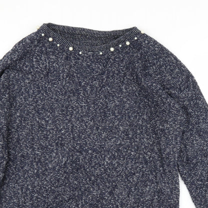 Womens UK Size M Preworn Blue Tunic Jumper