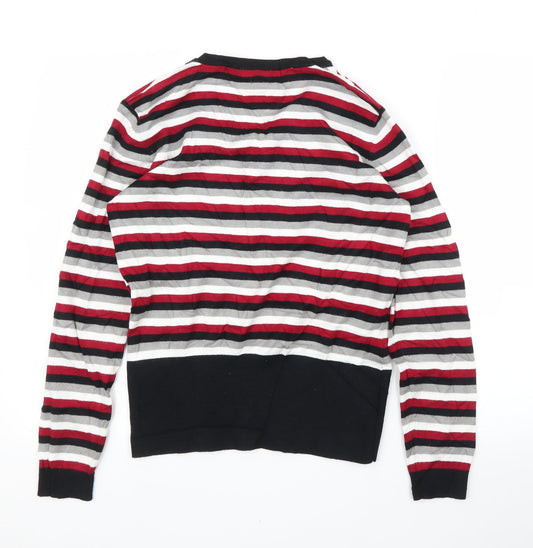 CC Womens Red Striped  Pullover Jumper Size S