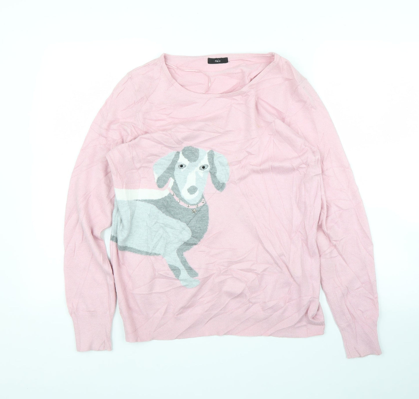 Womens UK Size 14 M&Co Pink Pullover Jumper