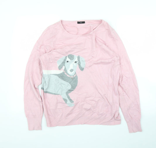 Womens UK Size 14 M&Co Pink Pullover Jumper