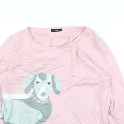Womens UK Size 14 M&Co Pink Pullover Jumper
