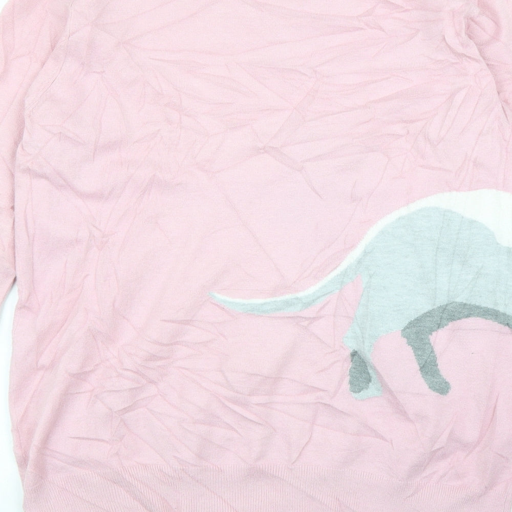 Womens UK Size 14 M&Co Pink Pullover Jumper