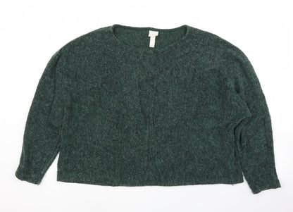 Womens UK Size L H&M Green Pullover Jumper