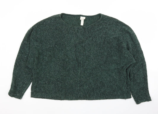 Womens UK Size L H&M Green Pullover Jumper