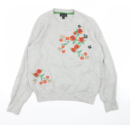 Womens UK Size 6 Topshop Grey Pullover Jumper