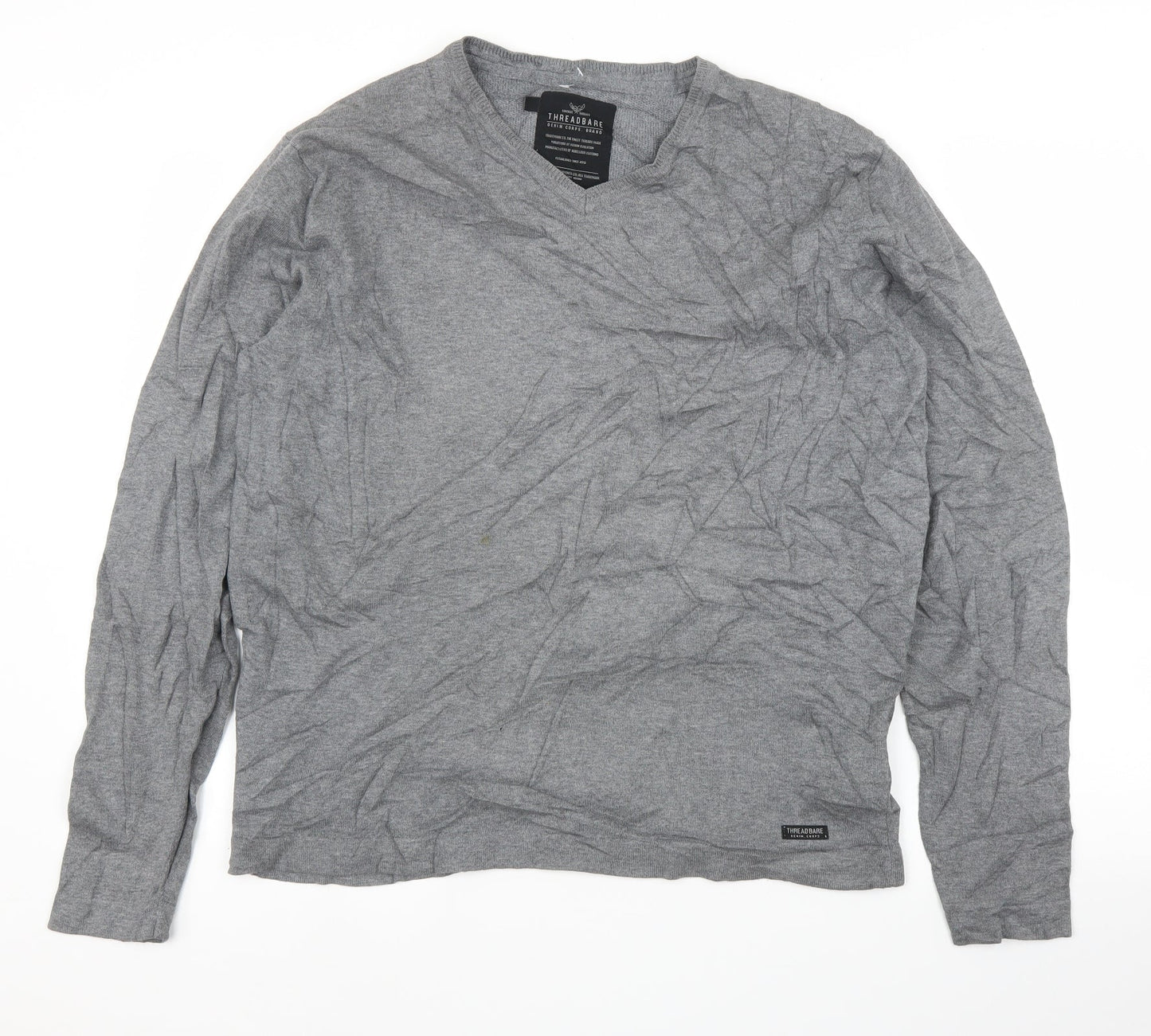 Threadbare Mens Grey   Pullover Jumper Size M