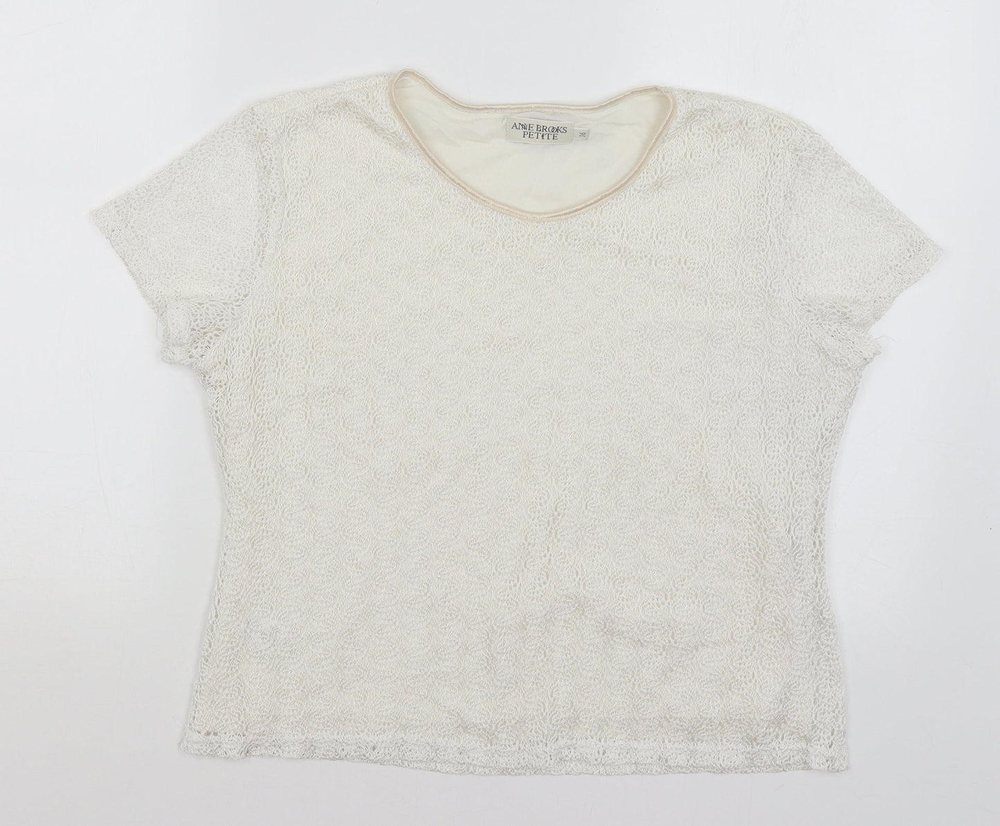 Ann Brooks Womens White   Basic T-Shirt Size 16