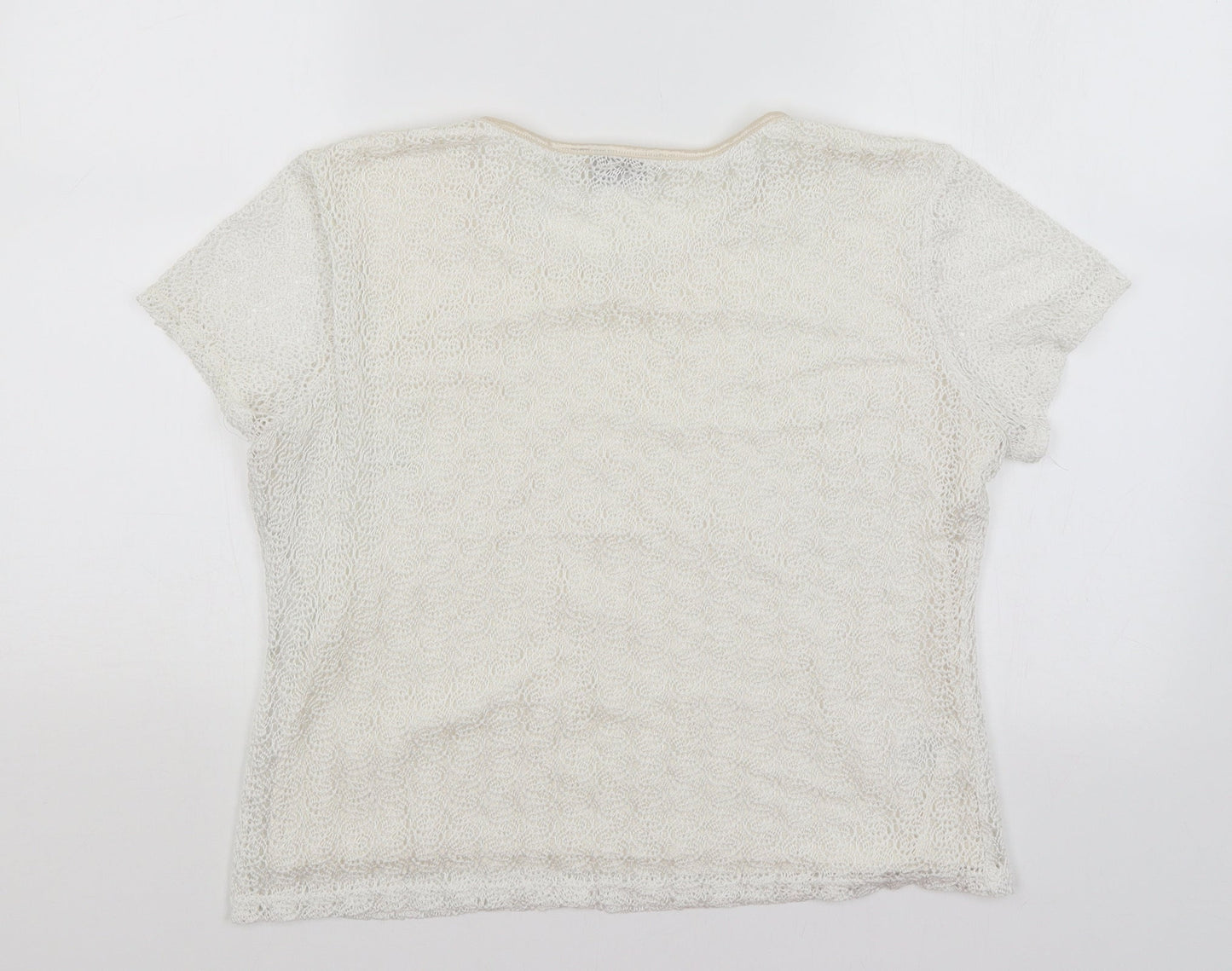 Ann Brooks Womens White   Basic T-Shirt Size 16