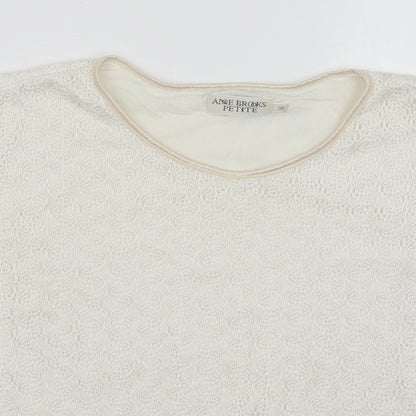 Ann Brooks Womens White   Basic T-Shirt Size 16
