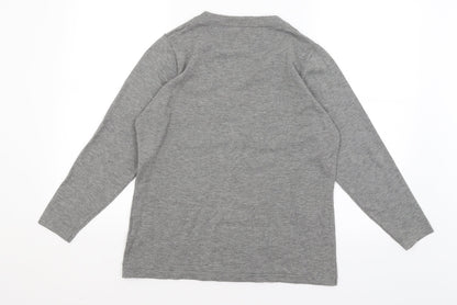 Womens UK Size M Text Grey Pullover Jumper