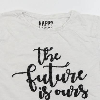 F&F Girls White   Basic T-Shirt Size 10-11 Years  - The Future is Ours