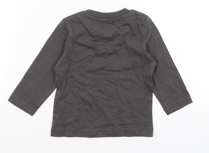 Nutmeg Baby Grey   Basic T-Shirt Size 3-6 Months  - Stegosaurus