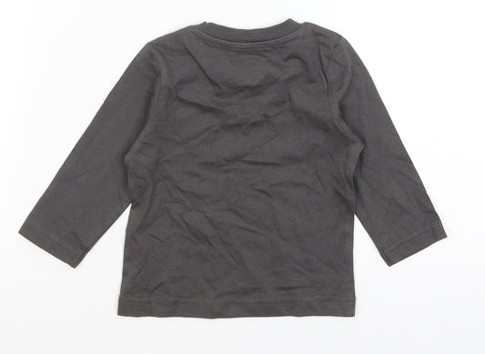 Nutmeg Baby Grey   Basic T-Shirt Size 3-6 Months  - Stegosaurus