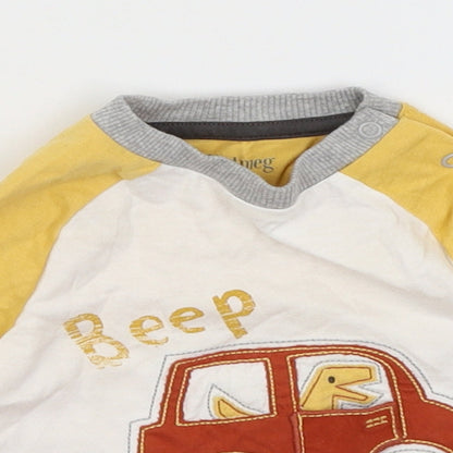 Nutmeg Baby Yellow   Basic T-Shirt Size 3-6 Months  - Driving T-Rex