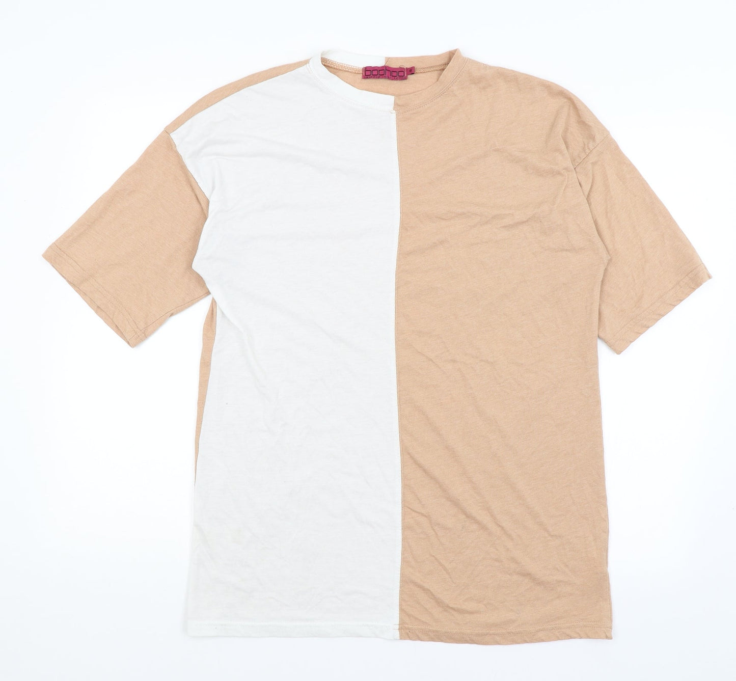 Boohoo Womens Beige   Basic T-Shirt Size 8