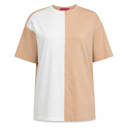 Womens UK Size 8 Boohoo Beige Basic T-Shirt