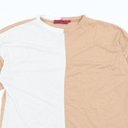 Boohoo Womens Beige   Basic T-Shirt Size 8