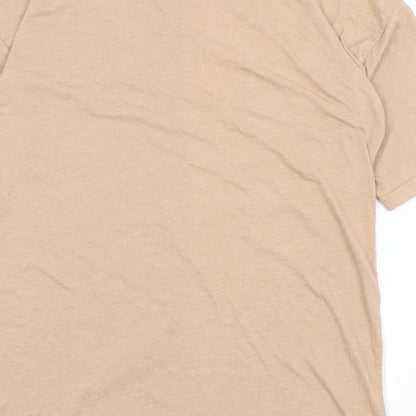 Boohoo Womens Beige   Basic T-Shirt Size 8