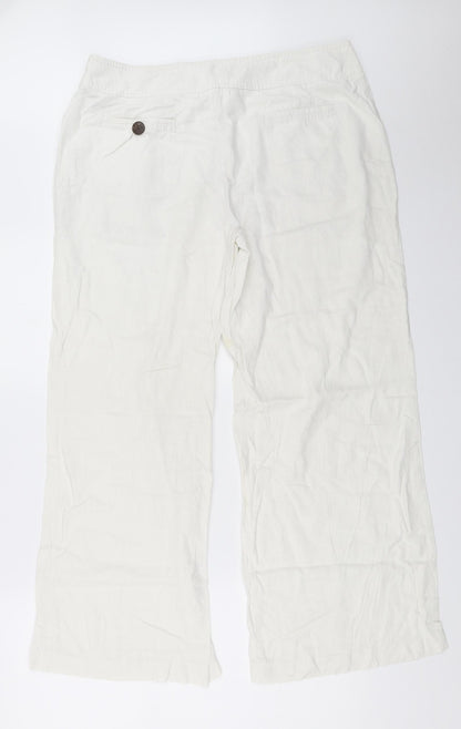 Womens UK Size 16 Preworn Regular Fit  White Trousers