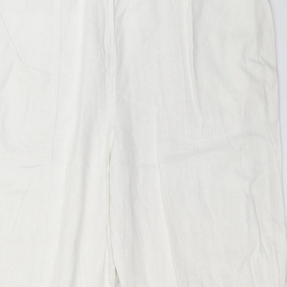 Womens UK Size 16 Preworn Regular Fit  White Trousers