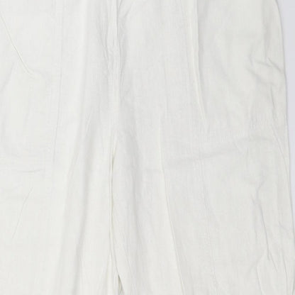 Womens UK Size 16 Preworn Regular Fit  White Trousers