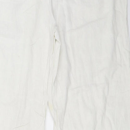 Womens UK Size 16 Preworn Regular Fit  White Trousers