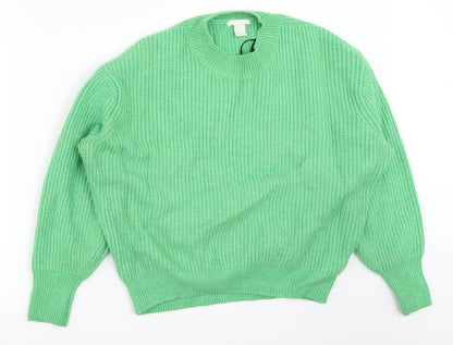 Womens UK Size S H&M Green Pullover Jumper