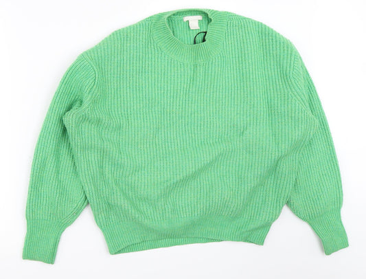 Womens UK Size S H&M Green Pullover Jumper