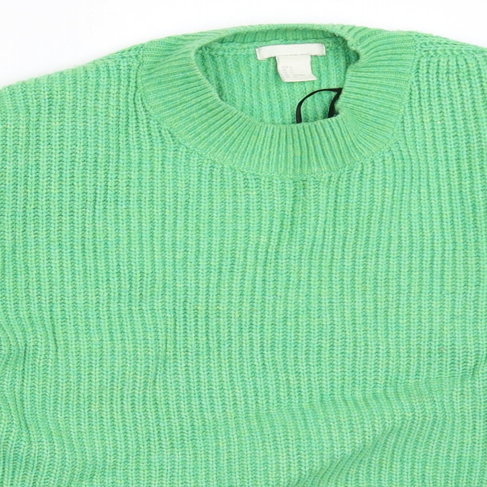 Womens UK Size S H&M Green Pullover Jumper